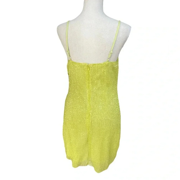 Club L London sequin cowl neck mini dress in lime - Picture 8 of 16